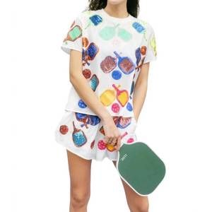 QUEEN OF SPARKLES Colorful Sequin Short Sleeve Tee